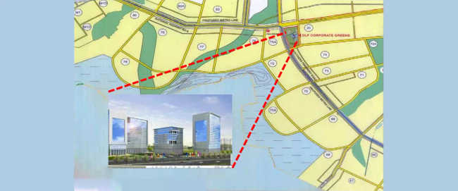 DLF Corporate Greens Sector 74 - Location Map
