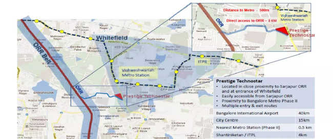 Prestige Technostar Whitefield - Location Map