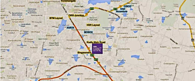 Purva Gainz Electronic City - Location Map