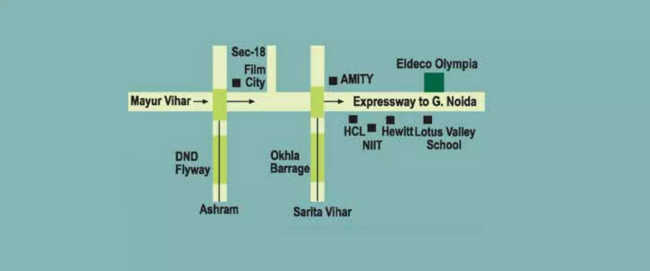 Eldeco Olympia Sector 93A - Location Map
