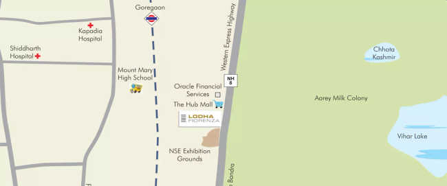 Lodha Fiorenza Goregaon - Location Map