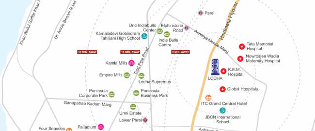 Lodha Primo Parel - Location Map