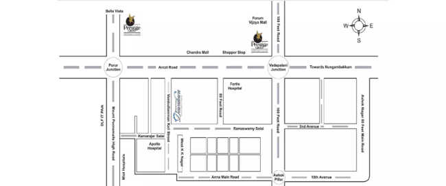 Prestige Downtown K. K. Nagar - Location Map
