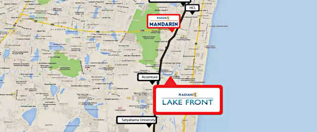 Radiance Lake Front Karapakkam - Location Map