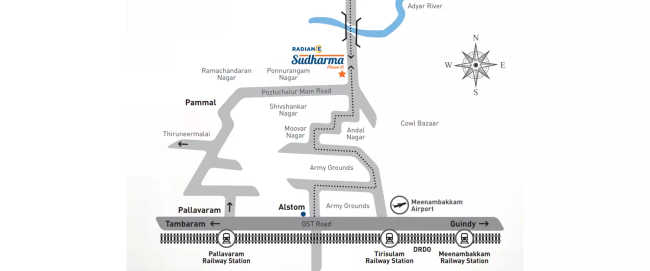 Radiance Sudharma Pallavaram - Location Map