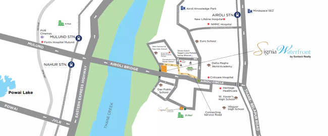 Sunteck Signia Waterfront Airoli - Location Map