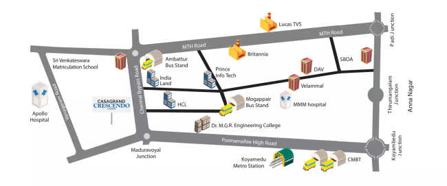 Casagrand Crescendo Nolambur - Location Map