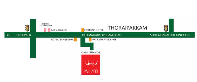 Casagrand Pallagio Oggiyamduraipakkam - Location Map