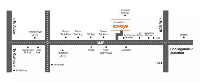Casagrand Savoye Karapakkam - Location Map