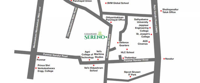 Casagrand Sereno Sholinganallur - Location Map