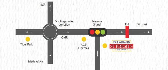 Casagrand Supremus Thalambur - Location Map