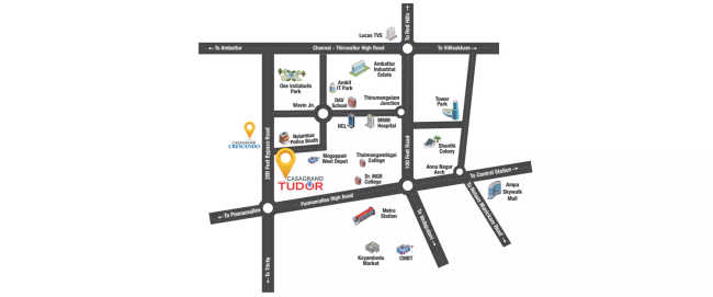 Casagrand Tudor Mogappair - Location Map