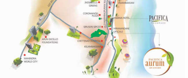 Pacifica Aurum Villas Padur - Location Map