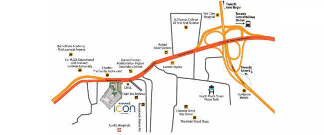 Radiance Icon Koyambedu - Location Map