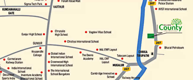 BSCPL Bollineni County Chikka Tirupathi - Location Map