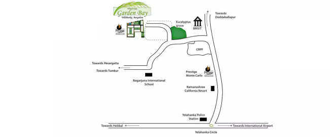 Prestige Garden Bay Yelahanka - Location Map