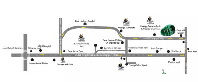 Prestige Jade Pavilion Bellandur - Location Map