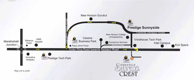 Prestige Silver Crest Bellandur - Location Map