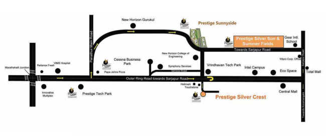 Prestige Silversun Bellandur - Location Map