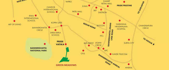Pride Green Meadows Villas Jigani - Location Map