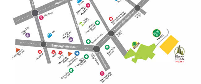 Pride Rolling Hills Jigani - Location Map