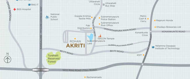 Rohan Akriti Kanakapura - Location Map