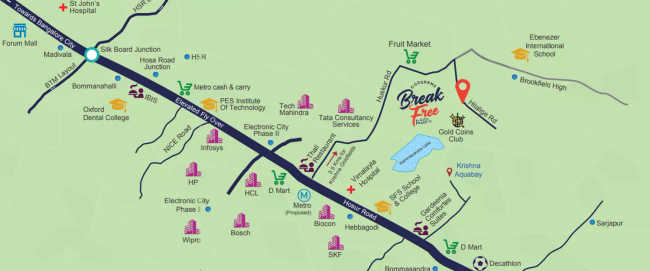 Shriram Codename Break Free Electronic City - Location Map
