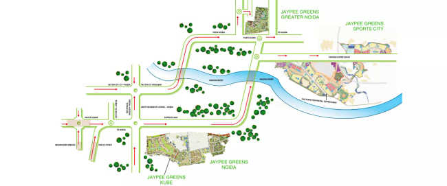 Jaypee Kube Sector 128 - Location Map