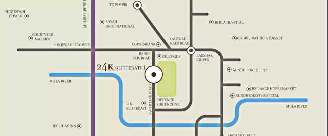 Kolte Patil 24K Jazz Glitterati Pimpri Chinchwad - Location Map