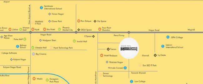 Kolte Patil Downtown Beryl Kharadi - Location Map
