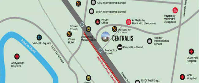Mahindra Centralis Pimpri Chinchwad - Location Map