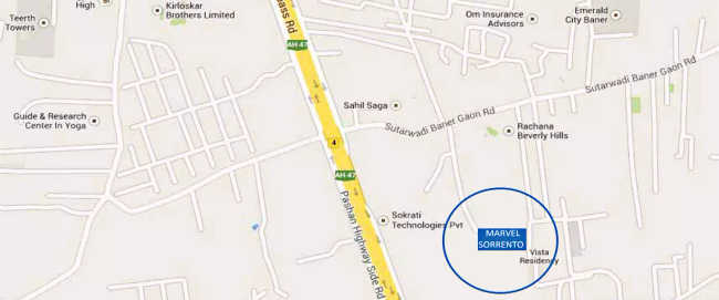 Marvel Sorrento Baner - Location Map