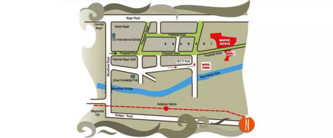 Marvel Zephyr Kharadi - Location Map