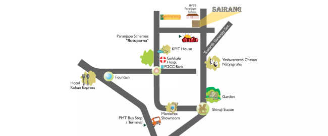 Paranjape Schemes Sairang Kothrud - Location Map