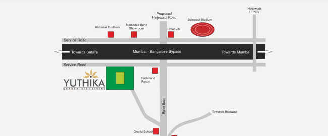 Paranjape Schemes Yuthika Baner - Location Map
