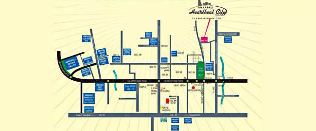 Amrapali Heartbeat City Sector 107 - Location Map
