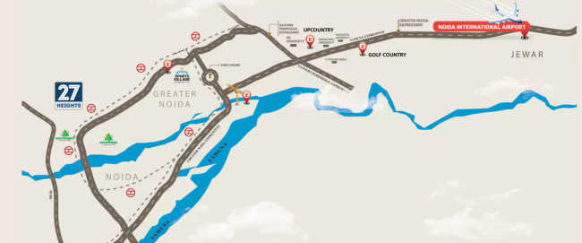 Supertech 27 Heights Sector 16B Greater Noida W - Location Map