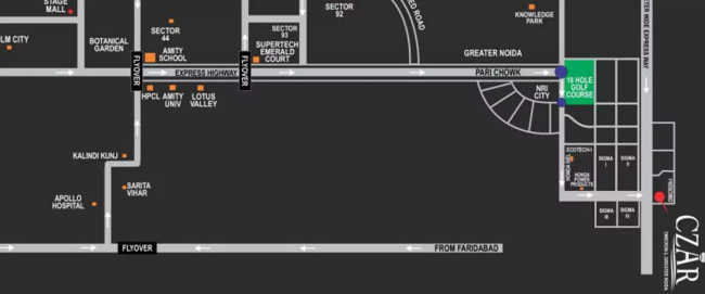 Supertech Czar Suites Omicron I Greater Noida - Location Map