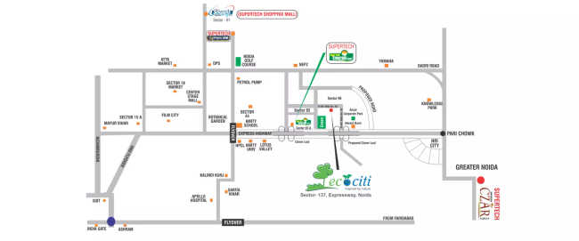 Supertech Eco Suites Sector 137 - Location Map