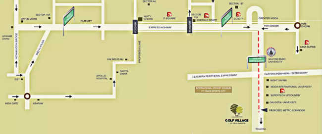 Supertech Golf Village Sector 22D - Location Map