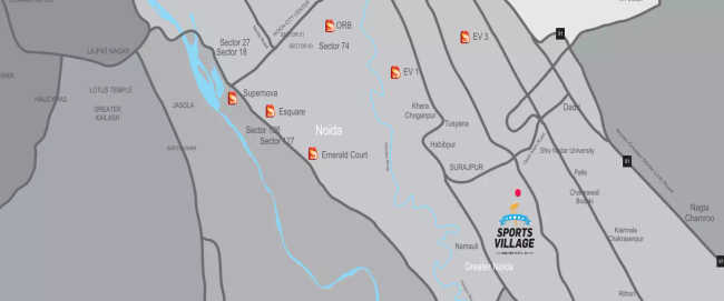 Supertech Sports City Villas Knowledge Park V Greater Noida W - Location Map