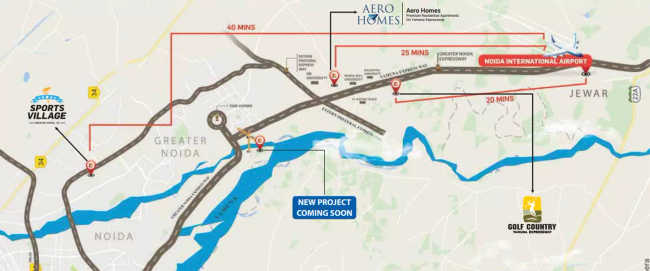 Supertech Up Country Apartments Sector 17A Greater Noida - Location Map