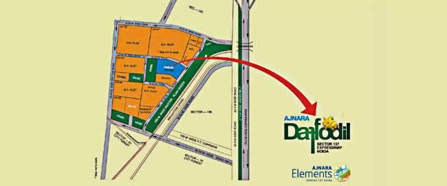 Ajnara Daffodil Sector 137 - Location Map