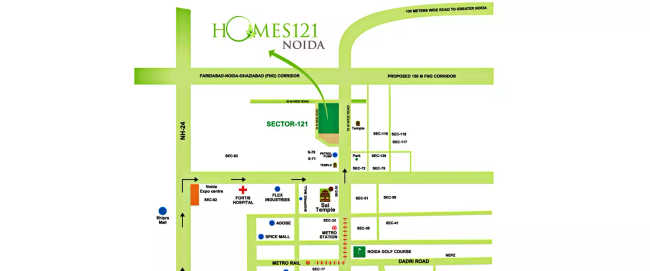 Ajnara Homes121 Sector 16B Greater Noida W - Location Map