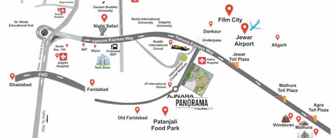 Ajnara Panorama Sector 22A - Location Map
