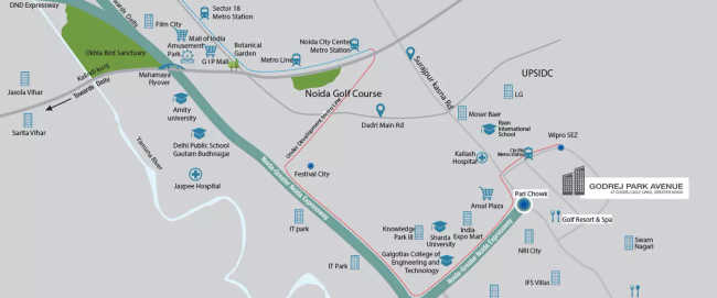 Godrej Park Avenue Sector 62 - Location Map