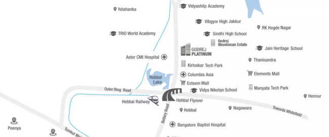 Godrej Platinum Hebbal - Location Map
