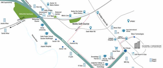 Godrej Windsor Sector 27 Greater Noida W - Location Map