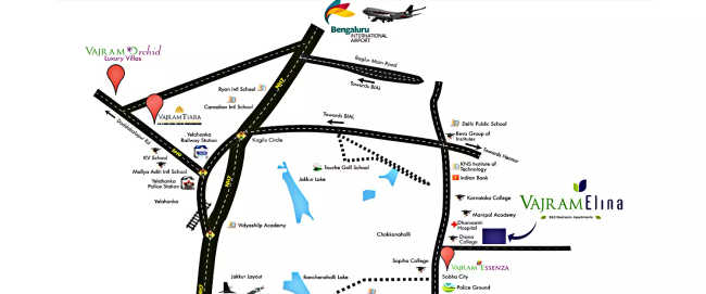 Vajram Elina Thanisandra - Location Map