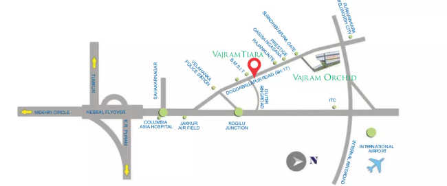 Vajram Orchid Yelahanka - Location Map